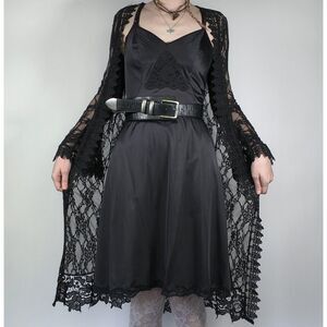 Lacy Sheer Bell Sleeve Cardigan